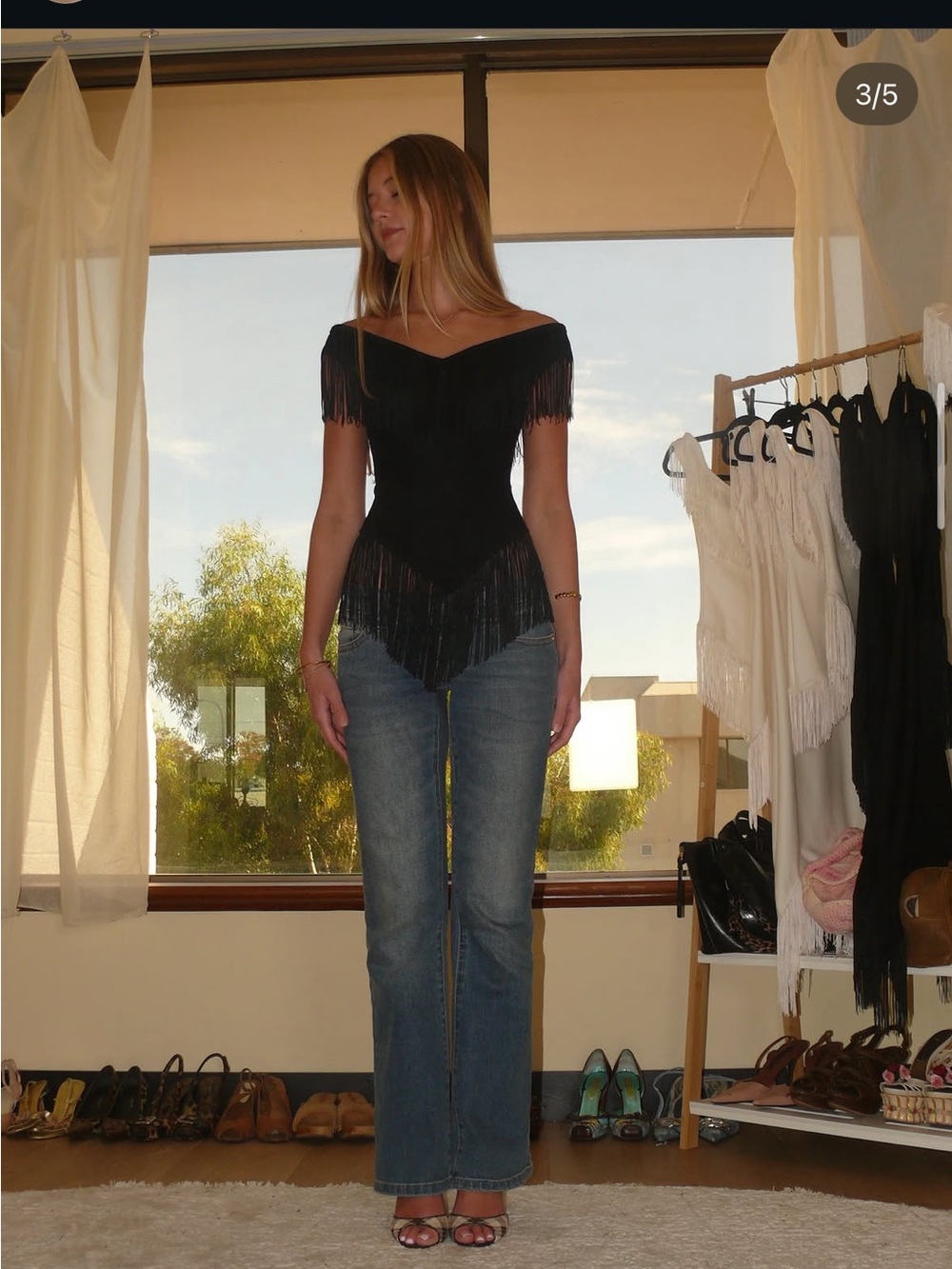By Ellen with Love Fringe V Top